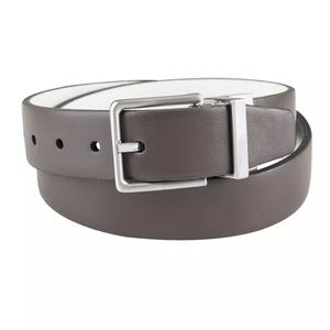(NWD) Calvin Klein Big Boys Reversible Leather Belt Gray/White Size S (22-24)